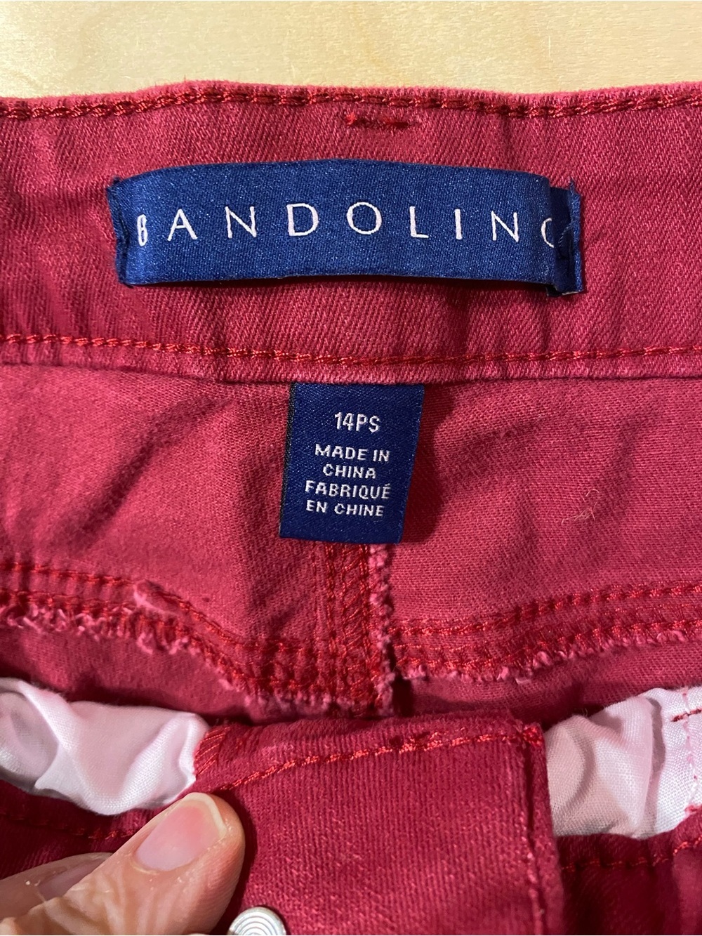 Bandolino Raspberry Red Straight Leg Jeans 14PS (RZ) - Picture 4 of 8
